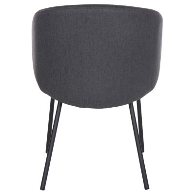 DINING CHAIR ISIAH HM9615.01 GREY FABRIC-BLACK METAL LEGS 56x56x76Hcm.