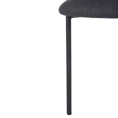 DINING CHAIR ISIAH HM9615.01 GREY FABRIC-BLACK METAL LEGS 56x56x76Hcm.