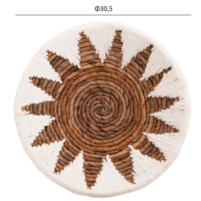 WALL DECOR 3PCS SET ROUND MADE OF RUSH HM9481