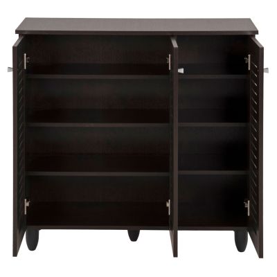 SHOE CABINET PROLLY HM9609.01 MELAMINE IN WENGE-3 DOORS-4 SHELVES 87x32x88Hcm.