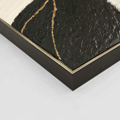 WALL PAINTING ABSTRACT HM4552.01 BEIGE PS FRAME-CANVAS- HANDMADE 152x4.5x52Hcm.