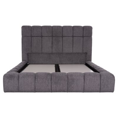 BED WITH STORAGE SPACE RAMON HM720.22 TEDDY FABRIC IN GREY-FOR MATTRESS 160x200cm.