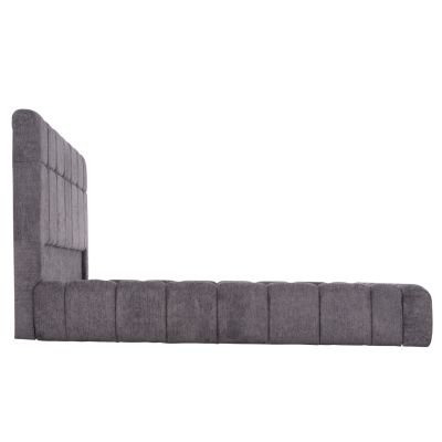 BED WITH STORAGE SPACE RAMON HM720.22 TEDDY FABRIC IN GREY-FOR MATTRESS 160x200cm.