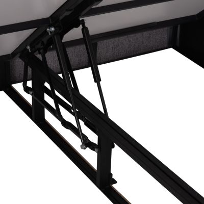 BED WITH STORAGE SPACE RAMON HM720.22 TEDDY FABRIC IN GREY-FOR MATTRESS 160x200cm.