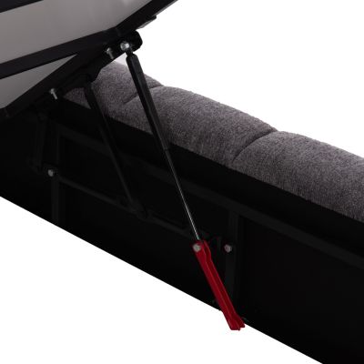 BED WITH STORAGE SPACE RAMON HM720.22 TEDDY FABRIC IN GREY-FOR MATTRESS 160x200cm.