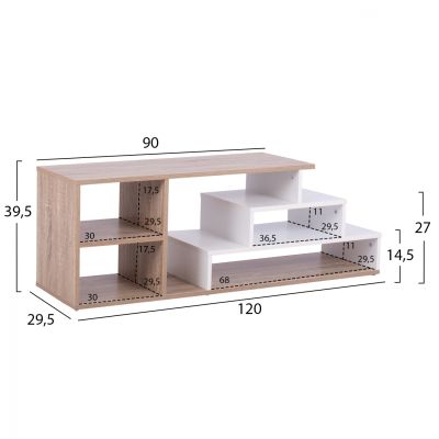 TV UNIT HUGH HM8764.01 120X29.5X39.5Y cm. SONAMA WHITE