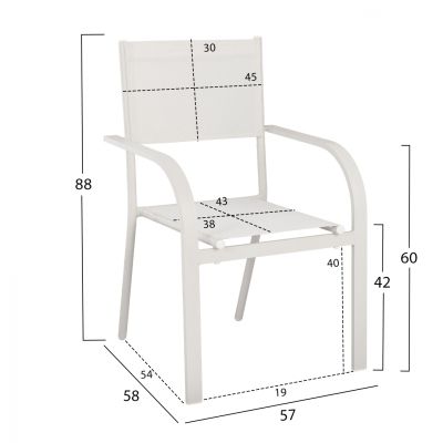 ТРАПЕЗЕН КОМПЛЕКТ 7 ЧАСТИ БЯЛА МАСА 150X90 И КРЕСЛО TEXTLINE HM11523.03