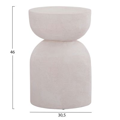 STOOL SERIES SANTORINI HM18041 POLYRESIN IN OFF WHITE Φ30.5x46Hcm.