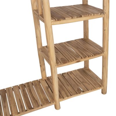 ENTRANCE RACK BALEN HM9550 TEAK WOOD IN NATURAL COLOR 120x50x180Hcm.