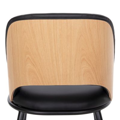 DINING SET 5PCS HM11971 TABLE DENTY & 4 CHAIRS DELF(OAK-BLACK)