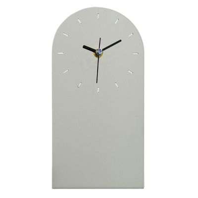 TABLE CLOCK HM4339.04 METAL IN LIGHT GREY COLOR 12X24.5H cm.