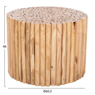 ХОЛНА МАСА КРЪГЛА КОТЕР HM9864 ТИКОВИ КЛОНКИ- ЕСТЕСТВЕНИ Φ60,5x46Hcm.