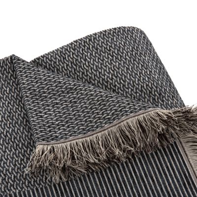 SOFA COVER-THROW WITH FRINGES DREAMTOPIA HM12165.03 IN BLUE COLOR 295X170cm.