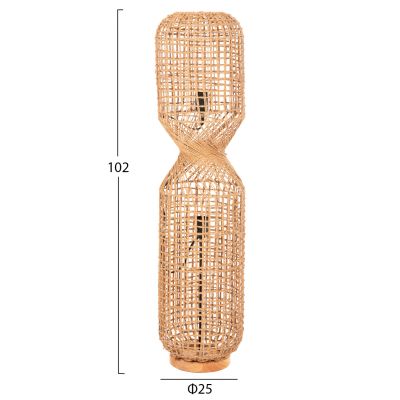 ПОДОВА ЛАМПА HM4358 МЕТАЛНО-ХАРТИЕНО ВЪЖЕ В КАФЯВО- 2 КРУШКИ Φ25x102Hcm.