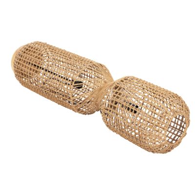 ПОДОВА ЛАМПА HM4358 МЕТАЛНО-ХАРТИЕНО ВЪЖЕ В КАФЯВО- 2 КРУШКИ Φ25x102Hcm.