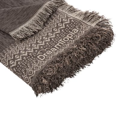 SOFA COVER-THROW WITH FRINGES DREAMTOPIA HM12163.08 IN BROWN COLOR 245X170cm.