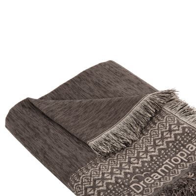 SOFA COVER-THROW WITH FRINGES DREAMTOPIA HM12163.08 IN BROWN COLOR 245X170cm.