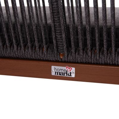 OUTDOOR SOFA 2-SEATER MYRTIA HM5550.11 ALUMINUM IN BROWN--P.E. ROPE IN ANTHRACITE 123x61x90Hcm.