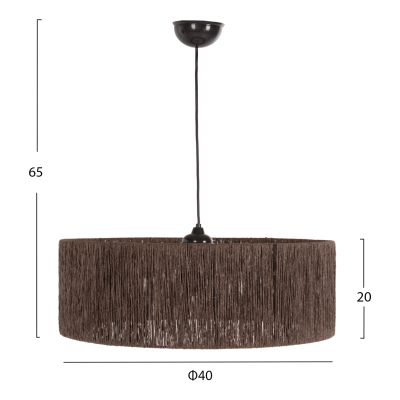 CEILING PENDANT LAMP INDOORS HM7946.01 WITH BROWN PAPER ROPE CAP Φ50x65Hcm.