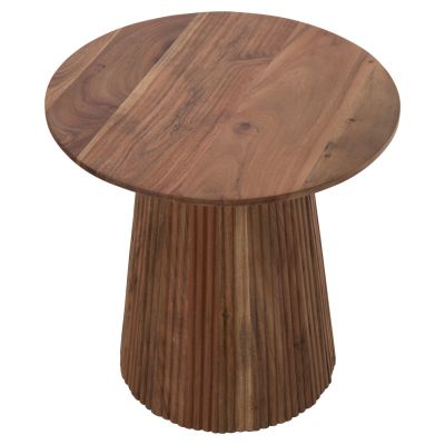 SIDE TABLE ROUND GROOT HM9698 SOLID ACACIA-NATURAL COLOR Φ45x44Hcm.