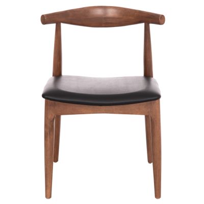 DINING CHAIR ALOR HM9947.03 RUBBERWOOD IN WALNUT COLOR-BLACK PU 55x51x75Hcm.