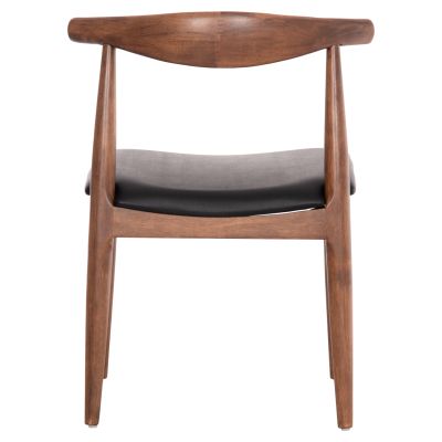 DINING CHAIR ALOR HM9947.03 RUBBERWOOD IN WALNUT COLOR-BLACK PU 55x51x75Hcm.