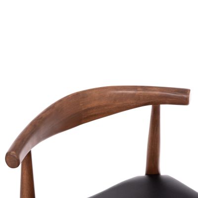 DINING CHAIR ALOR HM9947.03 RUBBERWOOD IN WALNUT COLOR-BLACK PU 55x51x75Hcm.