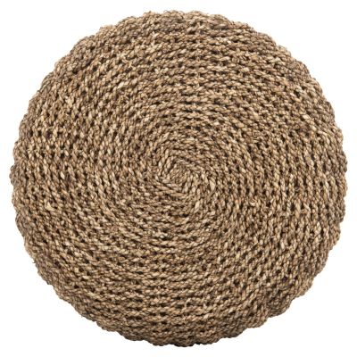 ГРЕДА ЗА ТАБУРЕТКА HM7827 ТИКОВО ДЪРВО И МОРСКА ТРЕВА В НАТУРАЛНО И ЧЕРНО Φ43x45Hcm.