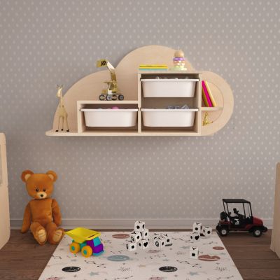 РАФТЕЦ ЗА СТЕНА COBB HM18227.03 БРЕЗА В ЕСТЕСТВЕНО-НЕБЕСНОСИН П.Е. ЧЕКМЕДЖЕТА 98x22,5x48,5Hcm.