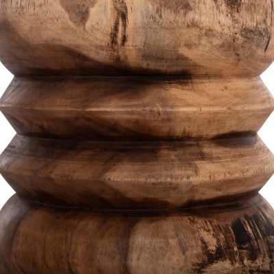 ROUND STOOL BELLOWS HM9910 SOLID SUAR WOOD IN NATURAL Φ40x45Hcm.