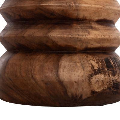 ROUND STOOL BELLOWS HM9910 SOLID SUAR WOOD IN NATURAL Φ40x45Hcm.
