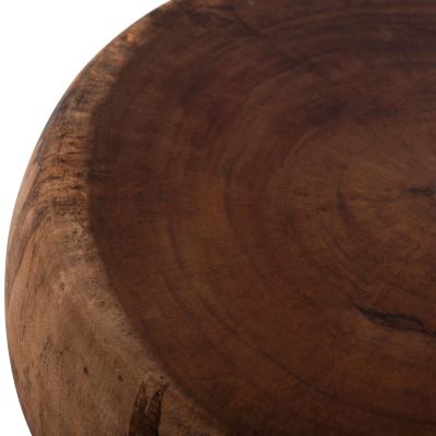 ROUND STOOL BELLOWS HM9910 SOLID SUAR WOOD IN NATURAL Φ40x45Hcm.