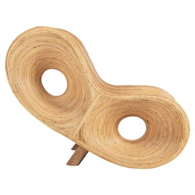 ARMCHAIR CURVY LOUNGE HM9645.01 RATTAN IN NATURAL COLOR 63x128x97Hcm.