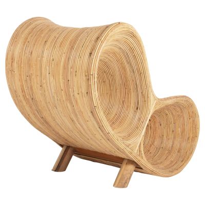 ARMCHAIR CURVY LOUNGE HM9645.01 RATTAN IN NATURAL COLOR 63x128x97Hcm.