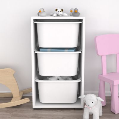 CHEST OF DRAWERS SANI HM18218.01 MELAMINE IN WHITE-WHITE P.E. DRAWERS 45,5x30x83Hcm.