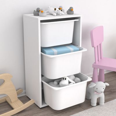 CHEST OF DRAWERS SANI HM18218.01 MELAMINE IN WHITE-WHITE P.E. DRAWERS 45,5x30x83Hcm.