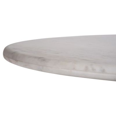 ТРАПЕЗНА МАСА ОВАЛНА PURGER HM9715 МАНГОВО ДЪРВО МАСИВ-БЯЛ МРАМОР 180x90x76Hcm.
