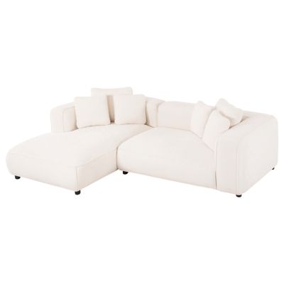 CORNER SOFA (LEFT) 3-SEATER GRACE HM3280.02L WHITE FABRIC 252x105-160x70-90Hcm.