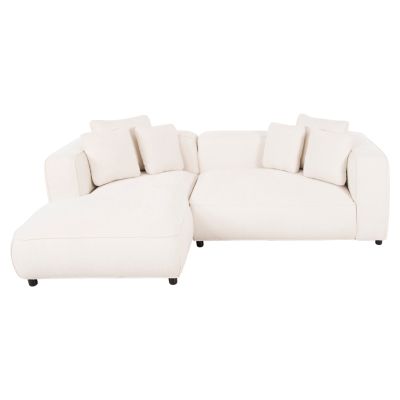CORNER SOFA (LEFT) 3-SEATER GRACE HM3280.02L WHITE FABRIC 252x105-160x70-90Hcm.