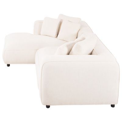 CORNER SOFA (LEFT) 3-SEATER GRACE HM3280.02L WHITE FABRIC 252x105-160x70-90Hcm.
