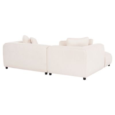 CORNER SOFA (LEFT) 3-SEATER GRACE HM3280.02L WHITE FABRIC 252x105-160x70-90Hcm.