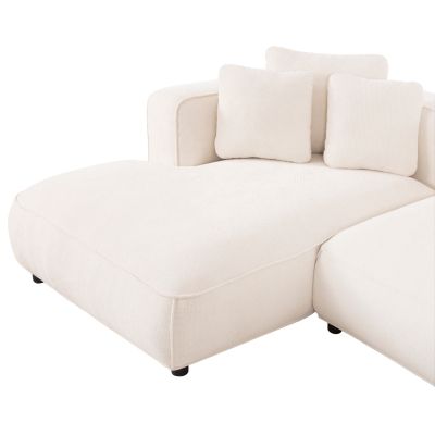 CORNER SOFA (LEFT) 3-SEATER GRACE HM3280.02L WHITE FABRIC 252x105-160x70-90Hcm.