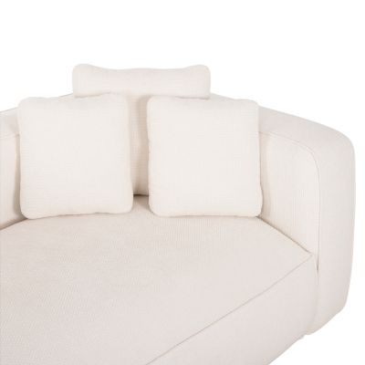 CORNER SOFA (LEFT) 3-SEATER GRACE HM3280.02L WHITE FABRIC 252x105-160x70-90Hcm.