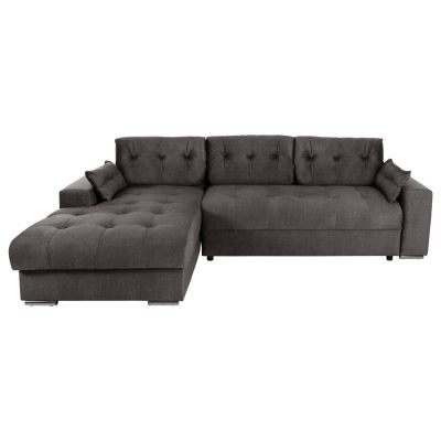 CORNER (LEFT) SOFA-BED WITH STORAGE SPACE CLANCY HM3281.02L ANTHRACITE FABRIC 308x181x92Hcm.