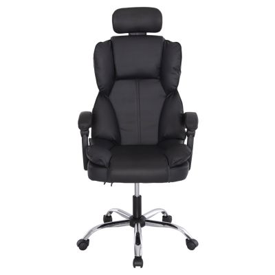 ОФИС СТОЛ OCTAVIUS HM1202 ЧЕРЕН PVC & НАЙЛОН- ХРОМИРАНА МЕТАЛНА ОСНОВА 52x55x128Hcm.
