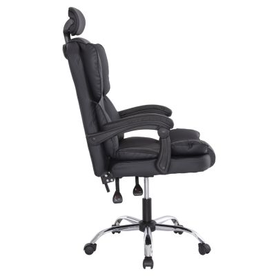 ОФИС СТОЛ OCTAVIUS HM1202 ЧЕРЕН PVC & НАЙЛОН- ХРОМИРАНА МЕТАЛНА ОСНОВА 52x55x128Hcm.