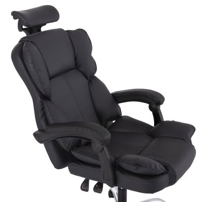 ОФИС СТОЛ OCTAVIUS HM1202 ЧЕРЕН PVC & НАЙЛОН- ХРОМИРАНА МЕТАЛНА ОСНОВА 52x55x128Hcm.
