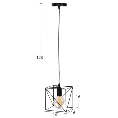 ПАНЕЛЕН ЛАМПА HM4039 ЧЕРЕН МЕТАЛЕН КУБ 16x16x123Hcm.