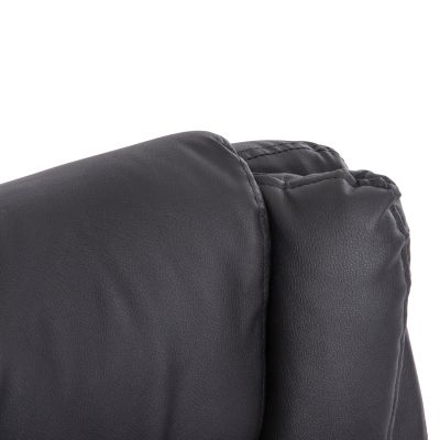 OFFICE CHAIR CANAN HM1201 BLACK PVC-BLACK NYLON-CHROME BASE 66x61x105Hcm.