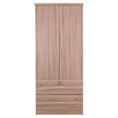 WARDROBE WITH DRAWERS REINA HM2484.11 MELAMINE IN SONAMA OAK 80x48x183Hcm.
